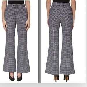Avec Les Filles Black and White Checkered Flare Pants
